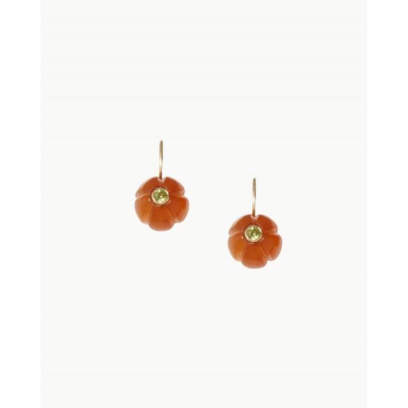 NEW CHAN LUU women's pumpkin earrings in brown horn mix - Picture 1 of 2